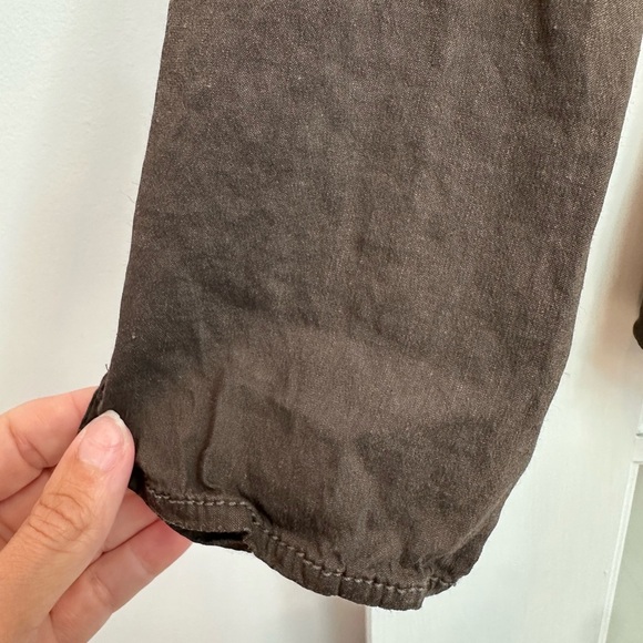 Eileen Fisher Brown Linen Open Front Jacket Size Medium M Minimalist Preppy - Picture 9 of 9